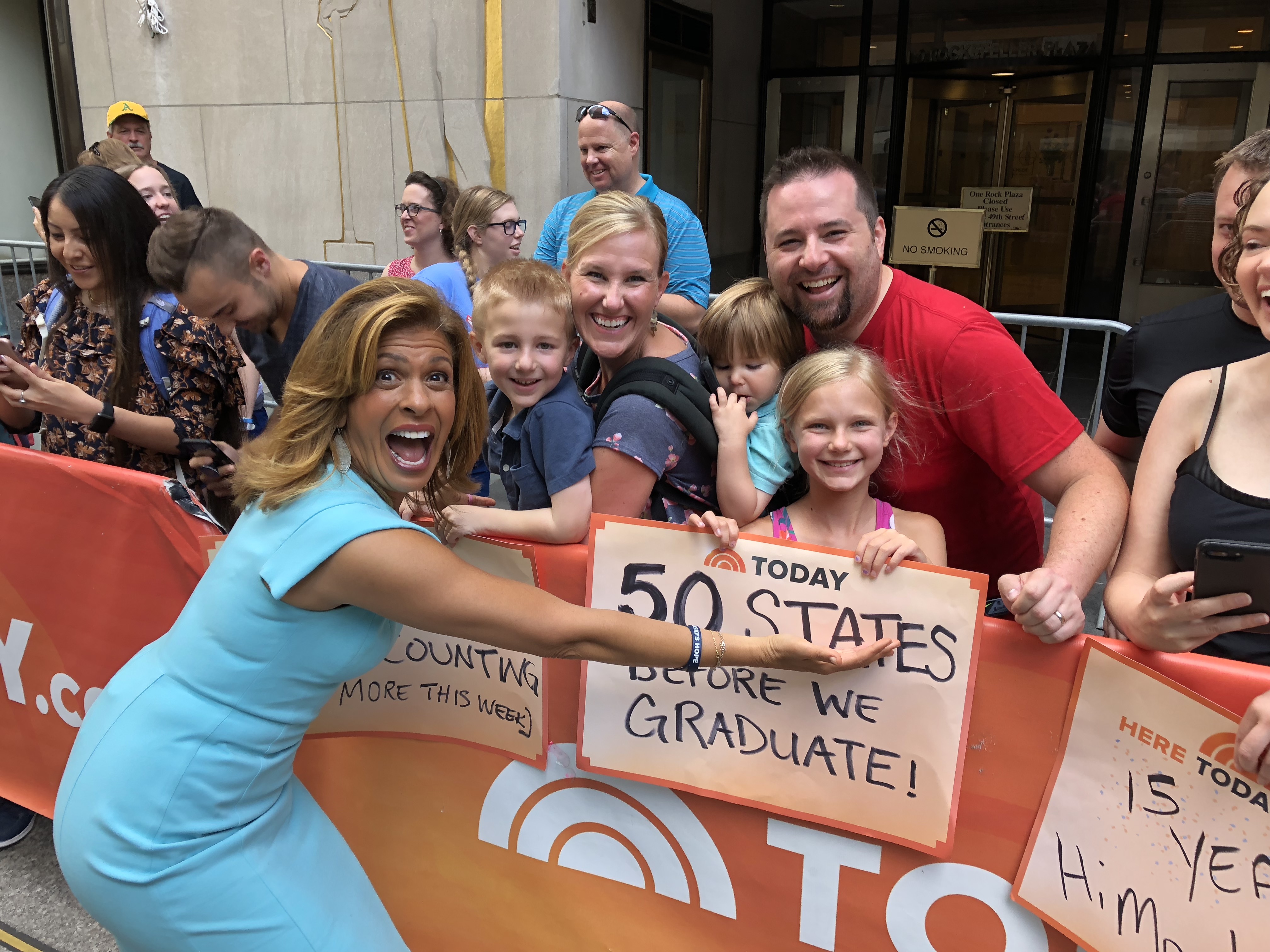 Michael and his family with Hoda at the Today Show in New York. July 5, 2018.